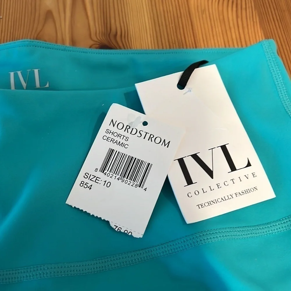 Nordstrom IVL Collective Ceramic turquoise Biker shorts NWT JB - Picture 5 of 6